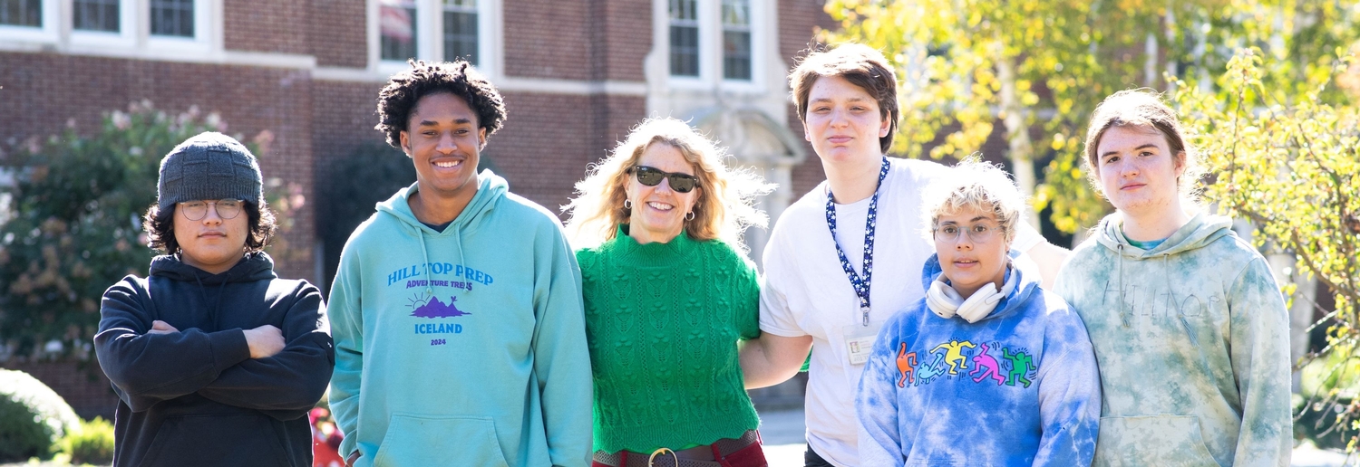 students gathered outdoors