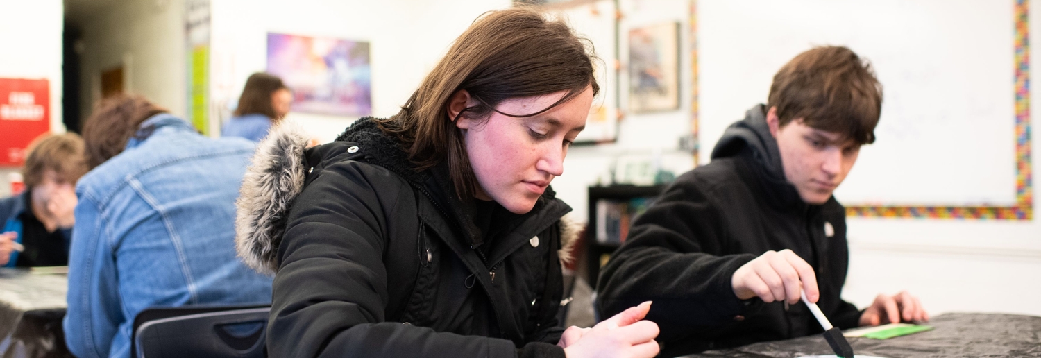 Students painting